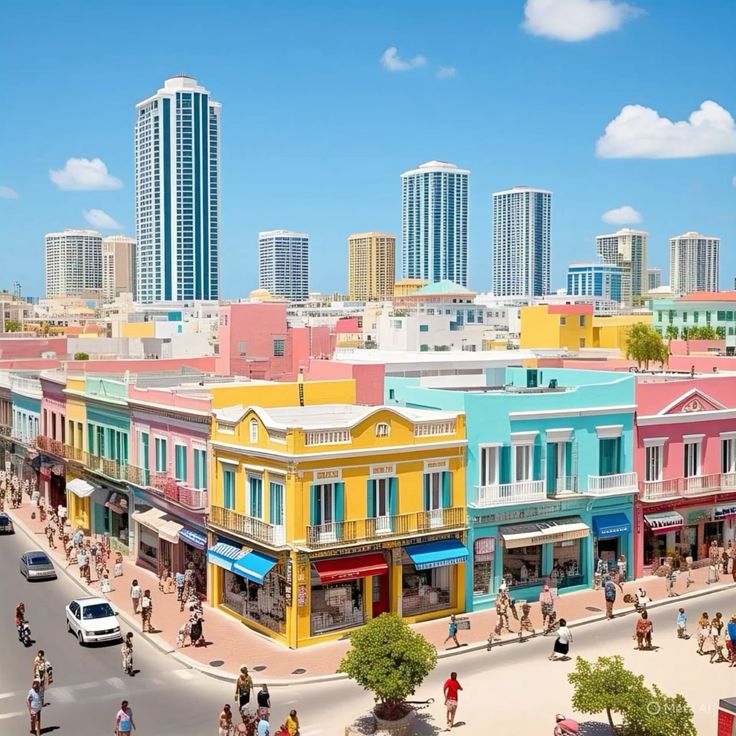 Colorful City Street