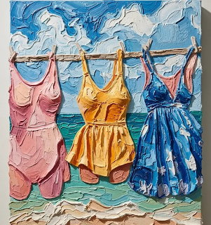 Vintage Swimsuits on Clothesline