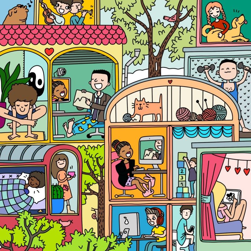 Cartoon House Cutaway