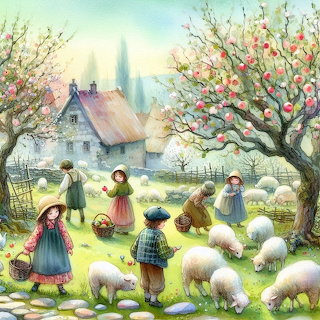 Spring Farm Scene