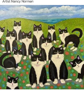 Black and White Cats Painting