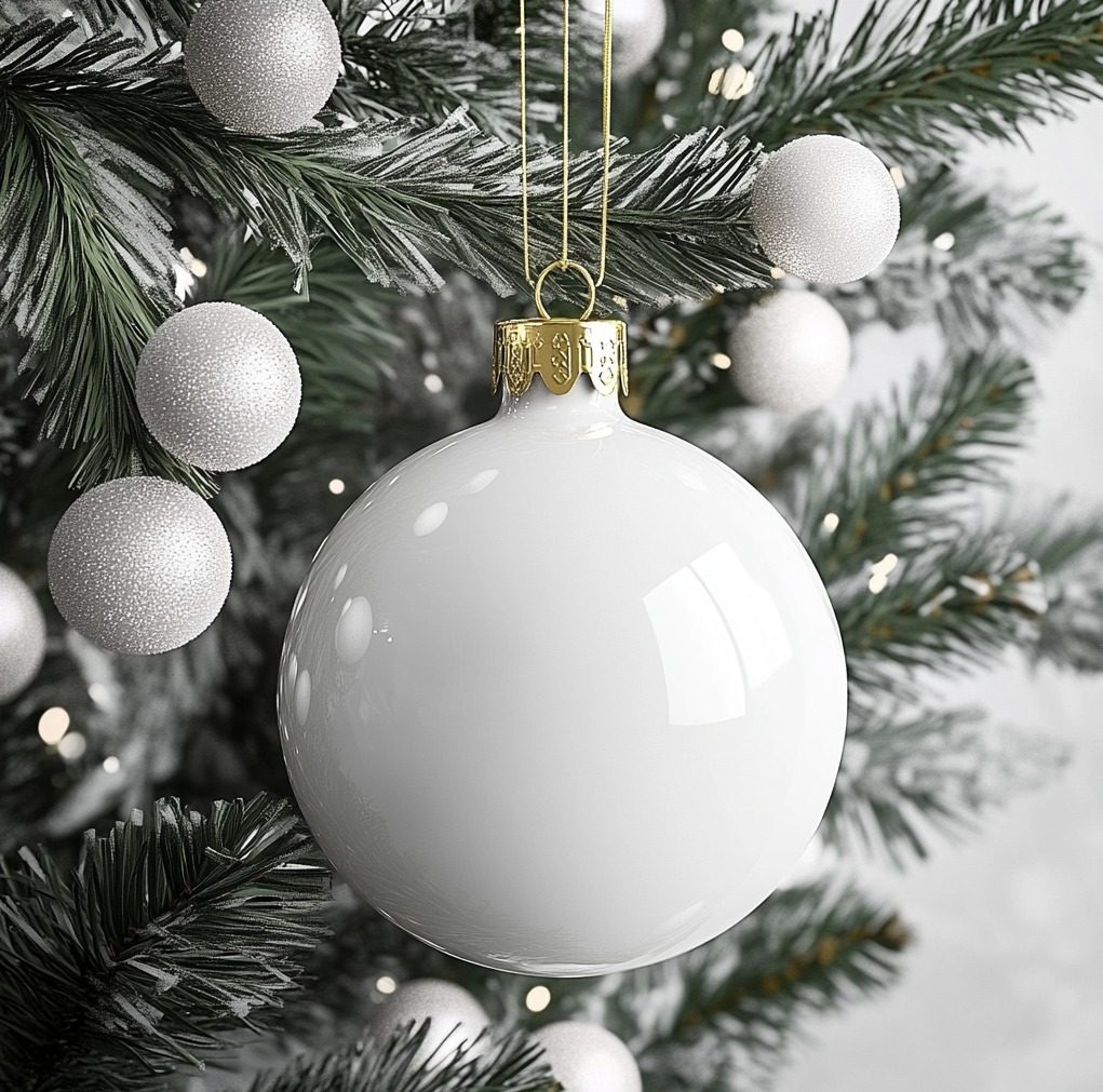 White Christmas Ornament