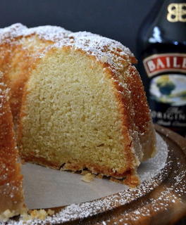 Powdered Sugar Cake Slice