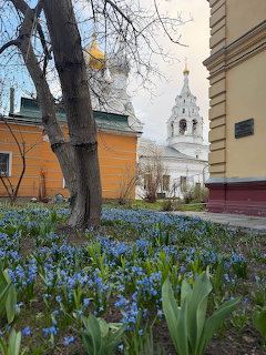 Spring Flowers Church Courtyard