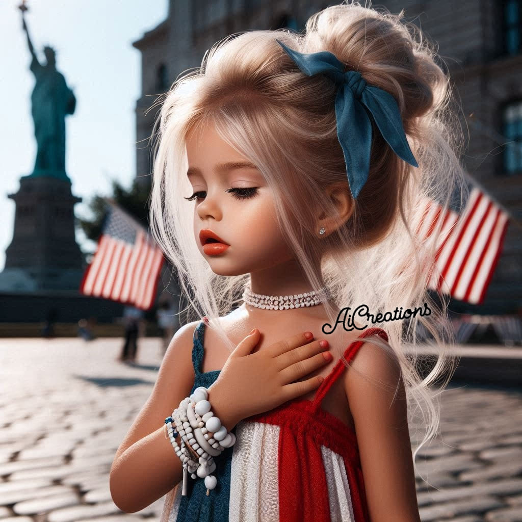 Doll-Like Patriotic Girl