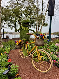 Kermit Topiary on Bicycle