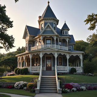 Victorian Mansion with Turrets