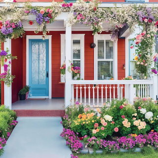 Colorful Porch with Flowers