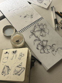 Sketchbook Flower Drawings
