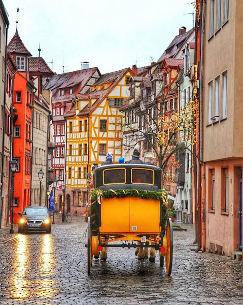 Rainy Street Vintage Car
