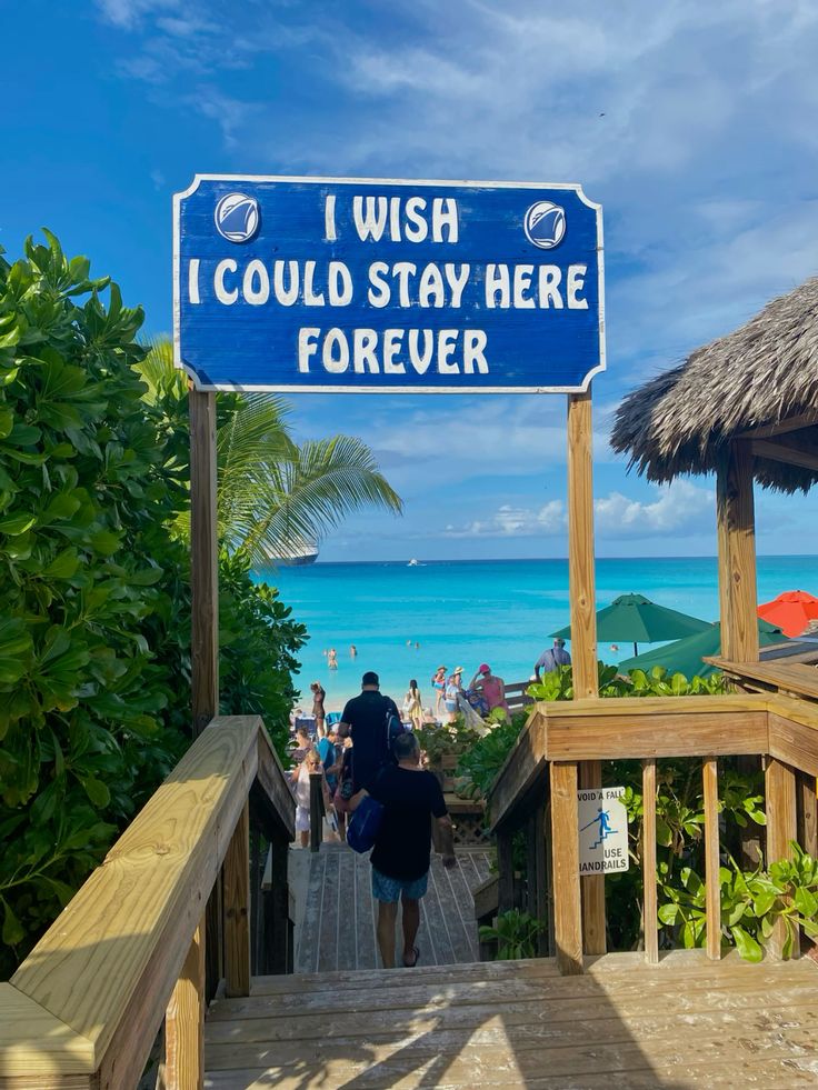 Blue Beach Sign Bahamas