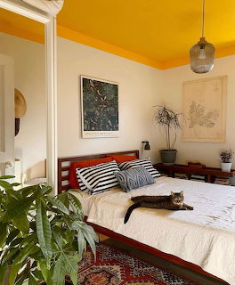 Cat on Bed in Cozy Bedroom