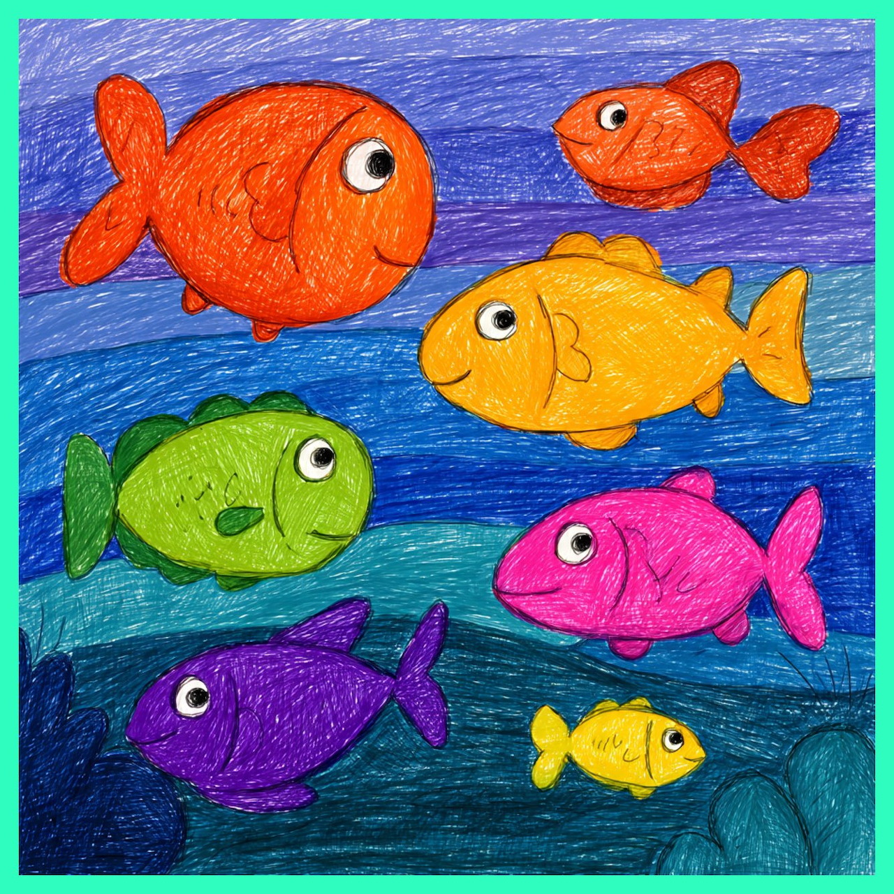 Colorful Fish Drawing