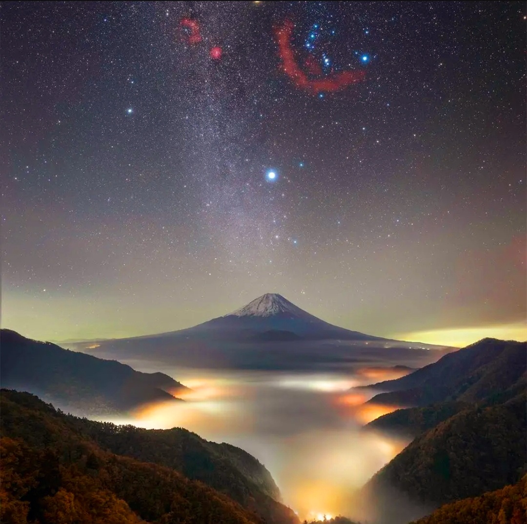 Mountain Under Starry Sky