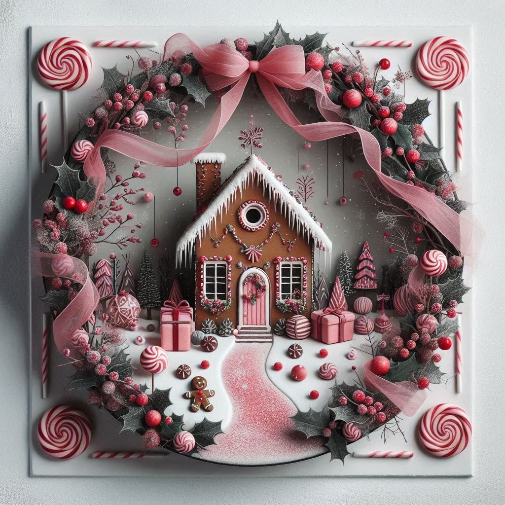 Gingerbread House Christmas Scene