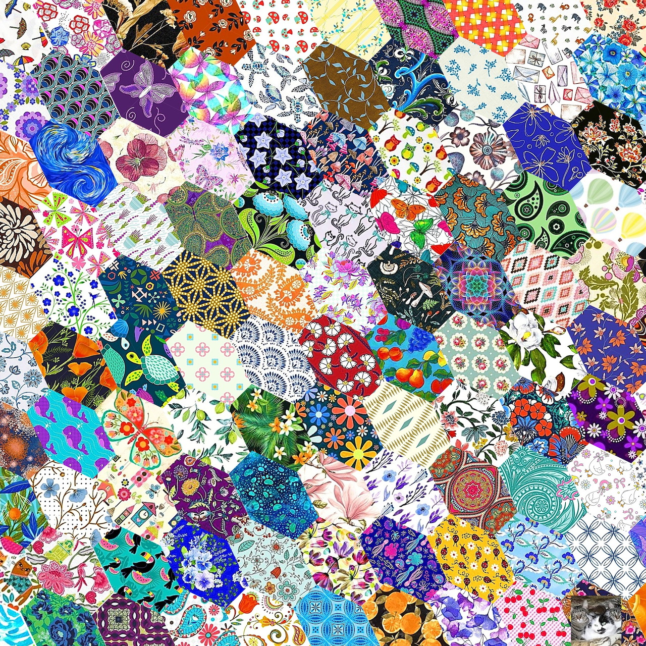 Hexagonal Patchwork Quilt Pattern