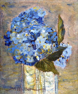 Blue Hydrangeas in Vase Painting