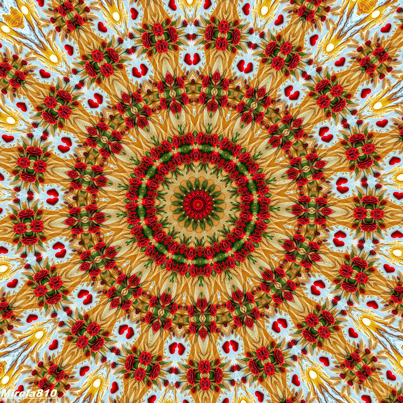 Golden Floral Mandala