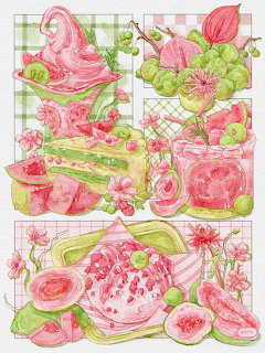 Watermelon Fruit Collage