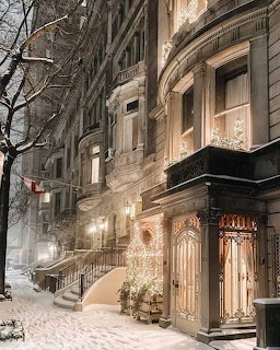Winter New York City Brownstones