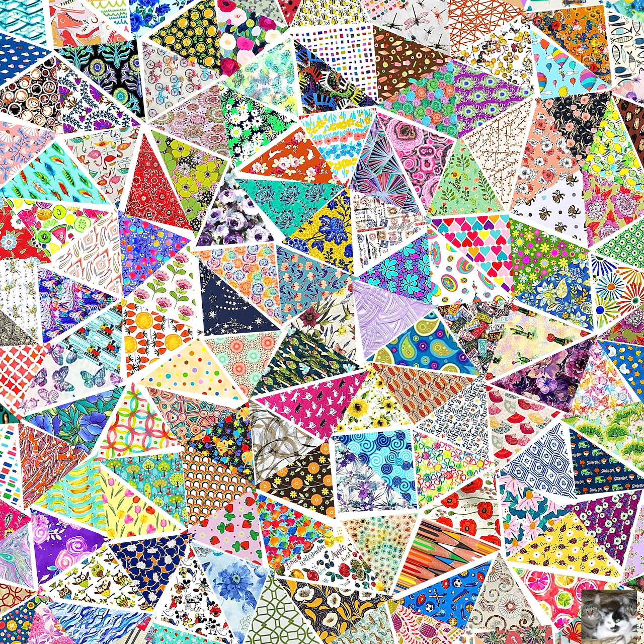 Colorful Patchwork Triangle Collage