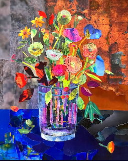 Colorful Flowers in Glass Vase