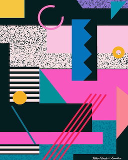 1980s Memphis Abstract Art