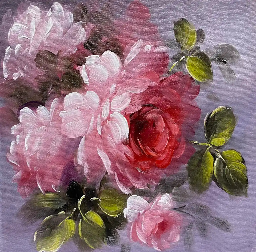Pink Roses Oil Painting