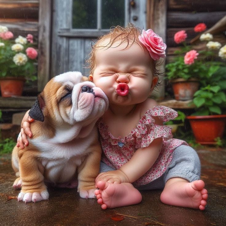 Baby and Bulldog