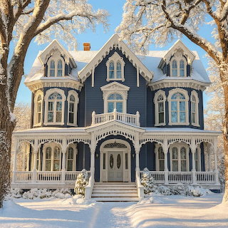 Victorian House in Winter