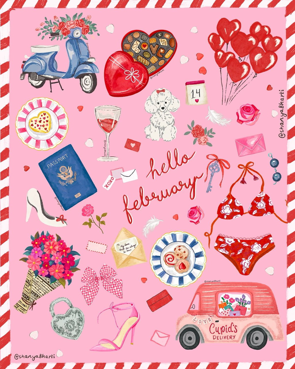 Hello February Valentine Collage