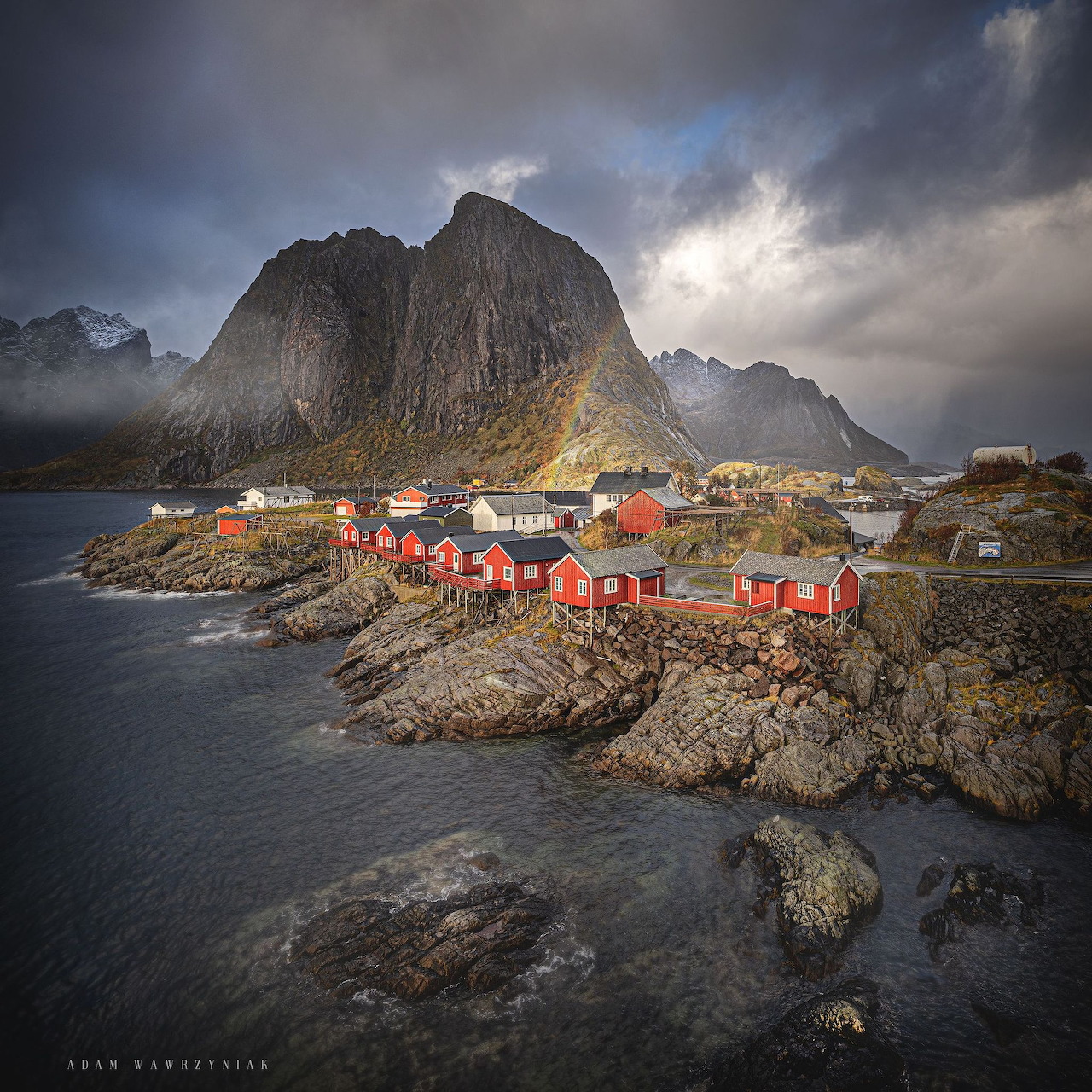 Norwegian Fishing Village Mountains
