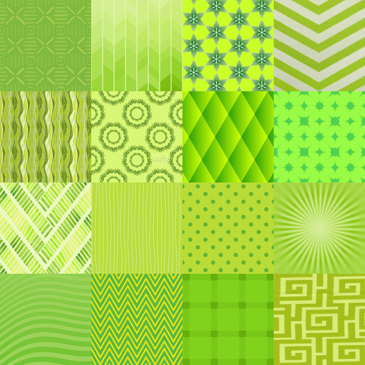 Green Geometric Patterns Grid