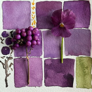 Purple Patchwork Flower Art