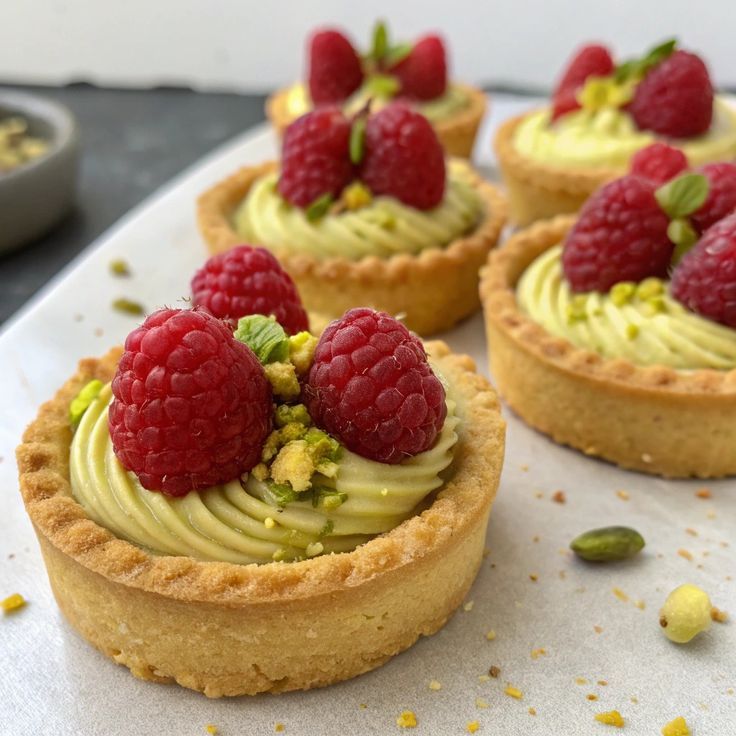 Raspberry Pistachio Tarts
