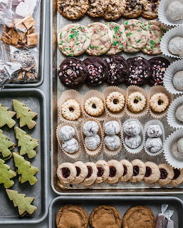 Christmas Cookies on Baking Trays