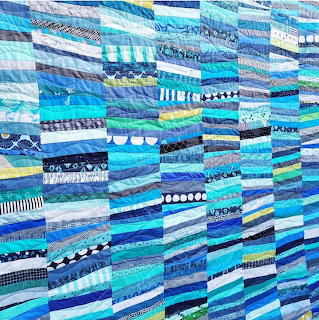 Blue Strip Quilt Patchwork