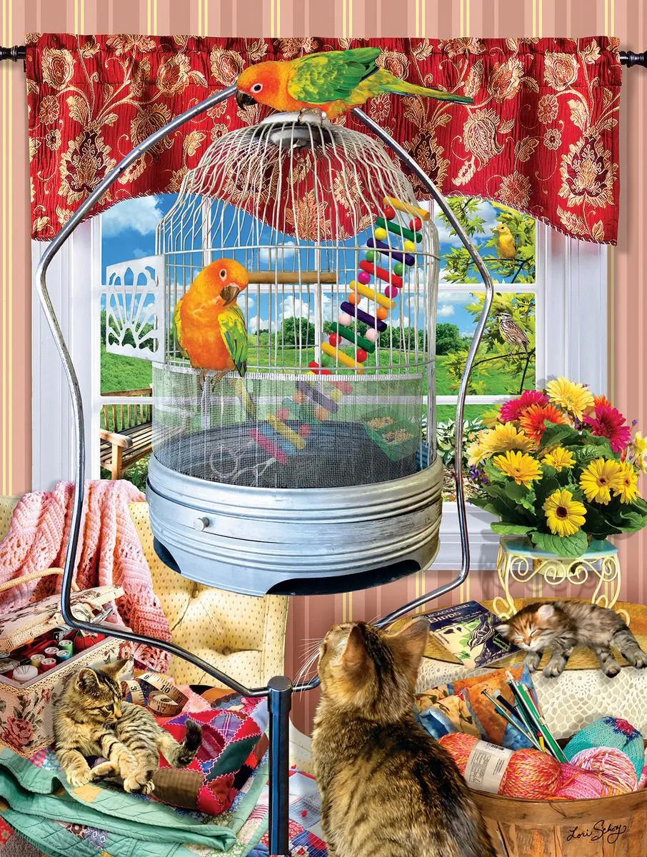Birds in Decorative Cage