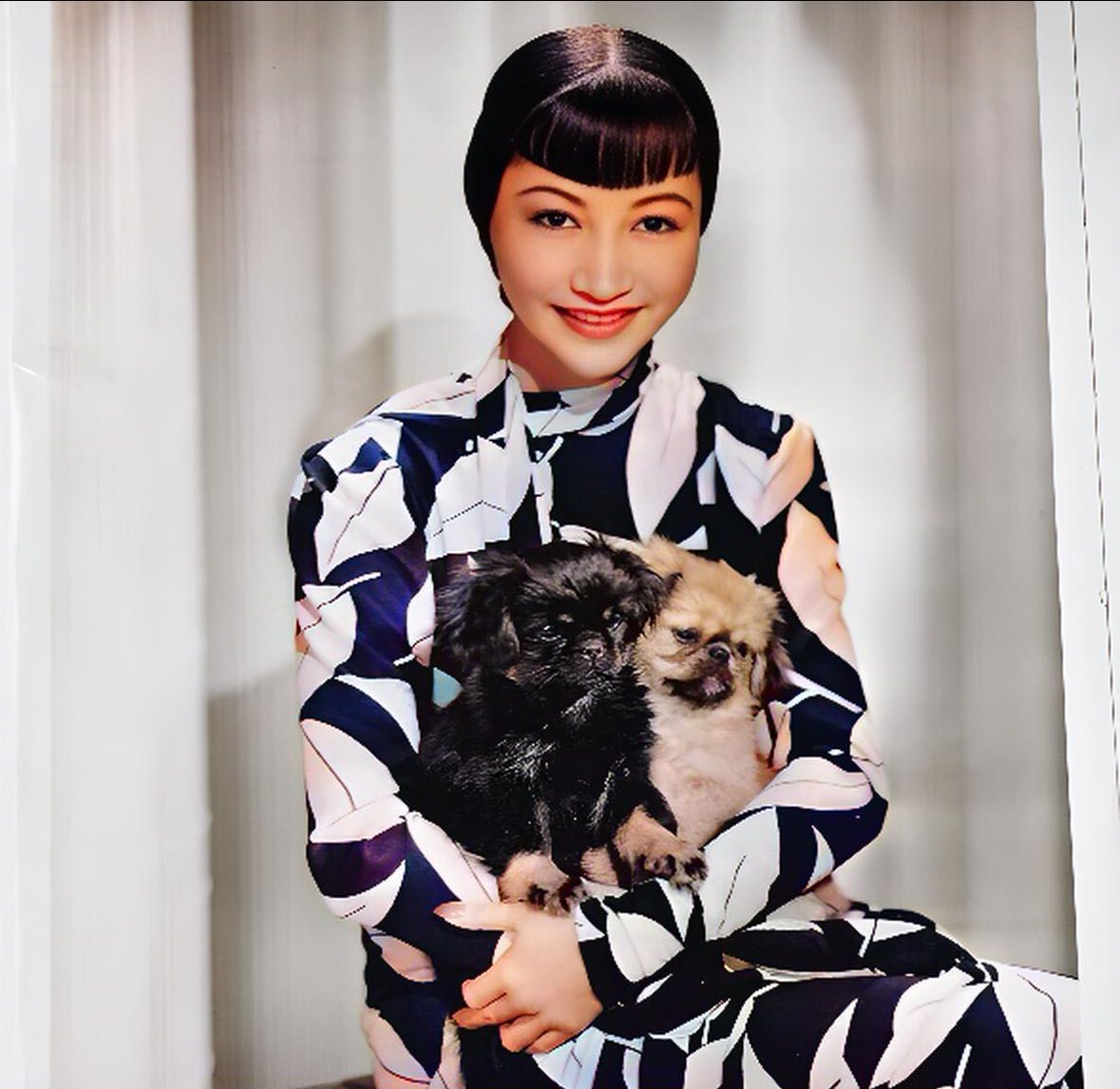 Woman Holding Dogs