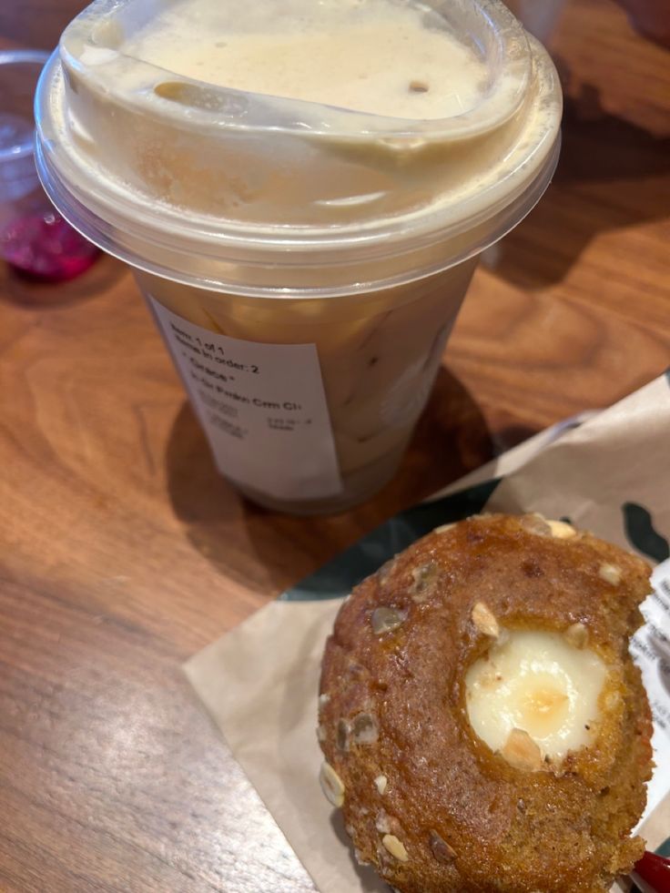 Iced Chai and Pumpkin Muffin