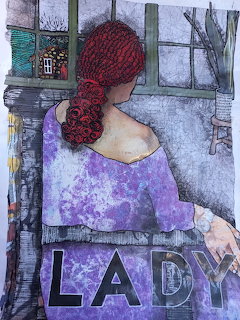 Lady in Purple Mixed Media