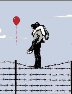 Banksy Balloon Embrace