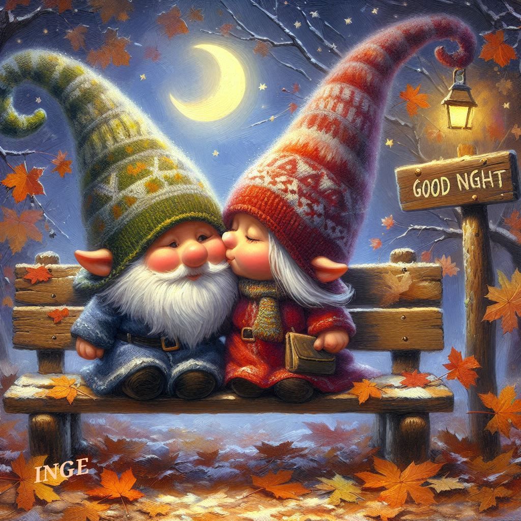Garden Gnomes on Bench