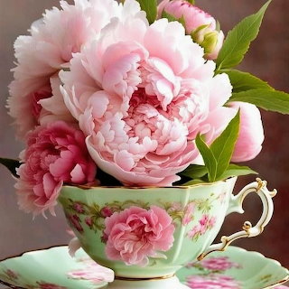 Peonies in a Teacup