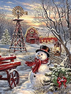 Christmas by the Barn Snowman