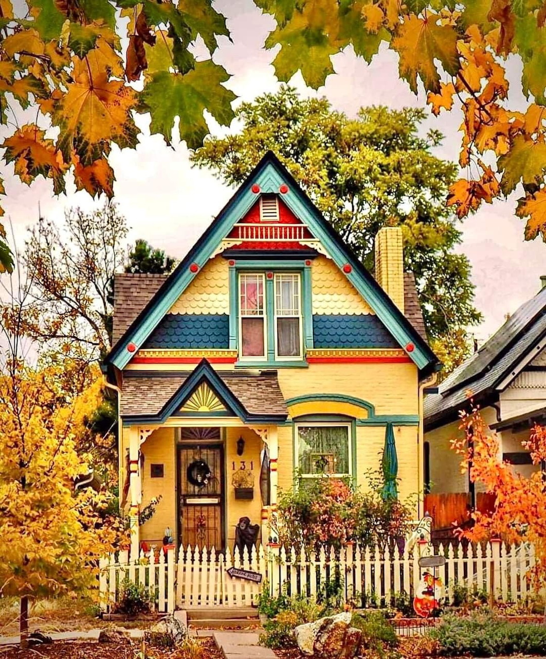 Cute Yellow Victorian House