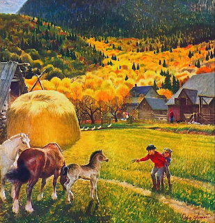 Belgian Horse Farm by John Clymer