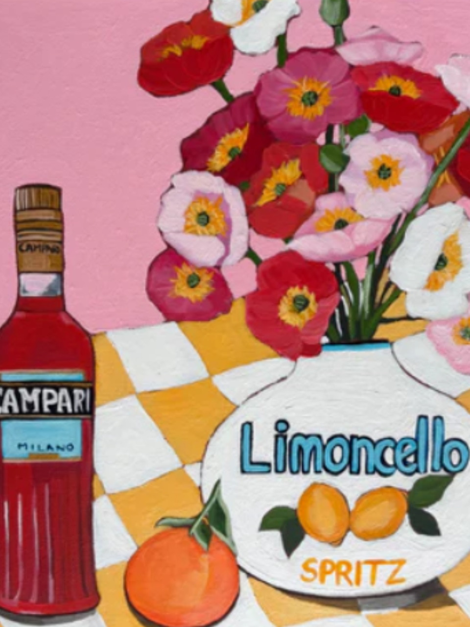 Campari Limoncello Spritz Painting