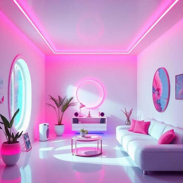 Neon Pink Living Room