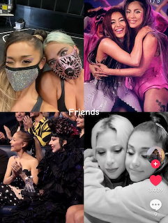 Collage of four photos showing celebrity women posing together at various events